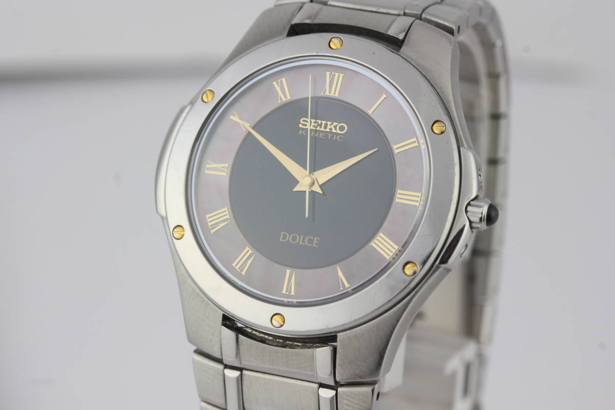 セイコー キネティック ドルチェ メンズ腕時計 4M61-0A30 訳あり　