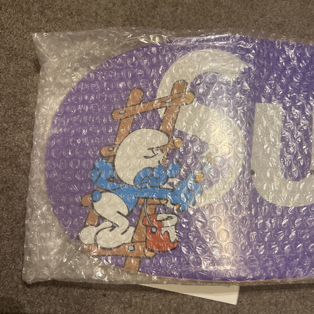 supreme Smurfs Skateboard deck purple 新品 BOX LOGOステッカー