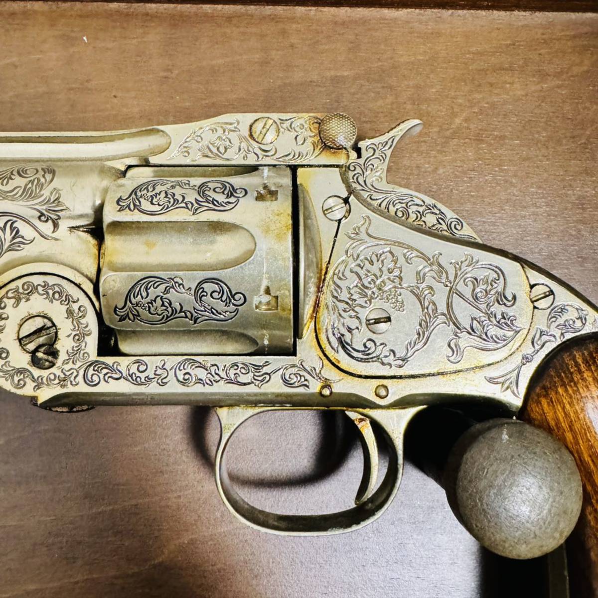 フランクリンミント ワイアットアープ モデルガン 1円 フランクリンミント S&W 44 ワイアットアープ モデルガン 額付