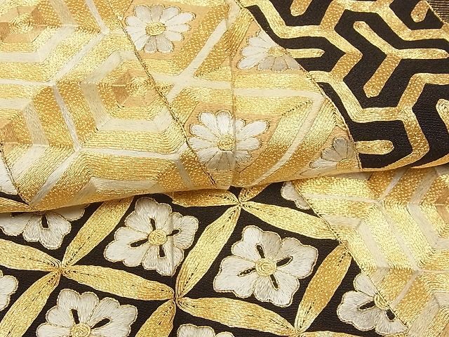 駒刺繍 平和屋着物□豪華黒留袖 逸品 冊子飛鶴草花文 鬘