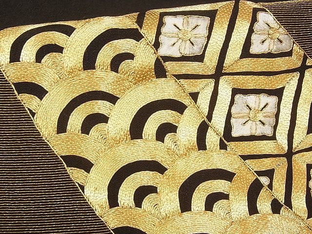 駒刺繍 平和屋着物□豪華黒留袖 逸品 冊子飛鶴草花文 鬘