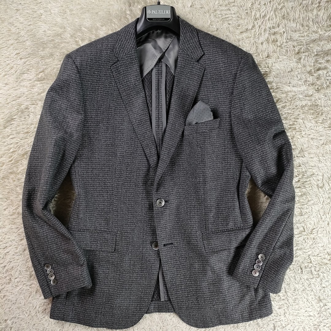 極美品!ヒューゴボス/HUGO BOSS×LANIFICIO製ウール【格子模様×ポケット