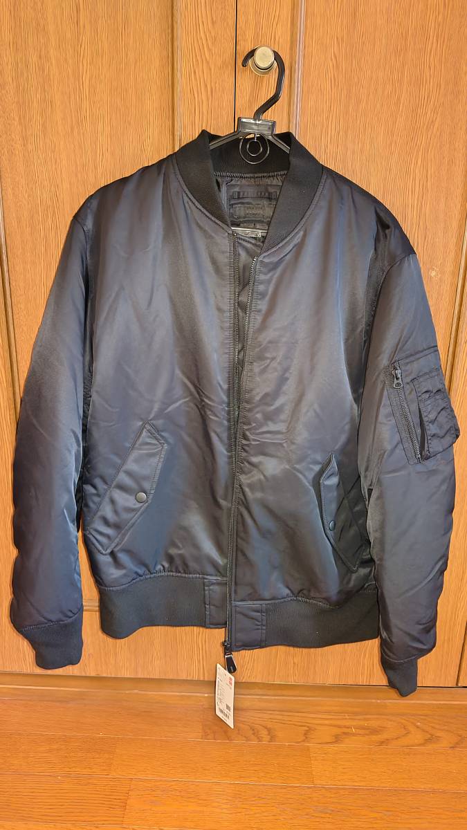 UNIQLO(ユニクロ) MA-1 ブルゾン メンズ Lサイズ ブラック 黒 2022年モデル