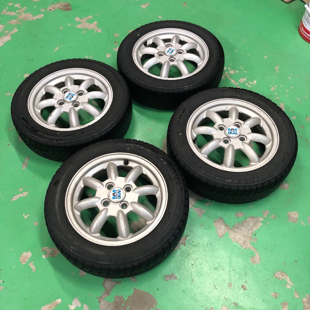 ミニライト 付き スタッドレス ブリヂストン ブリザック VRX 155/65r14