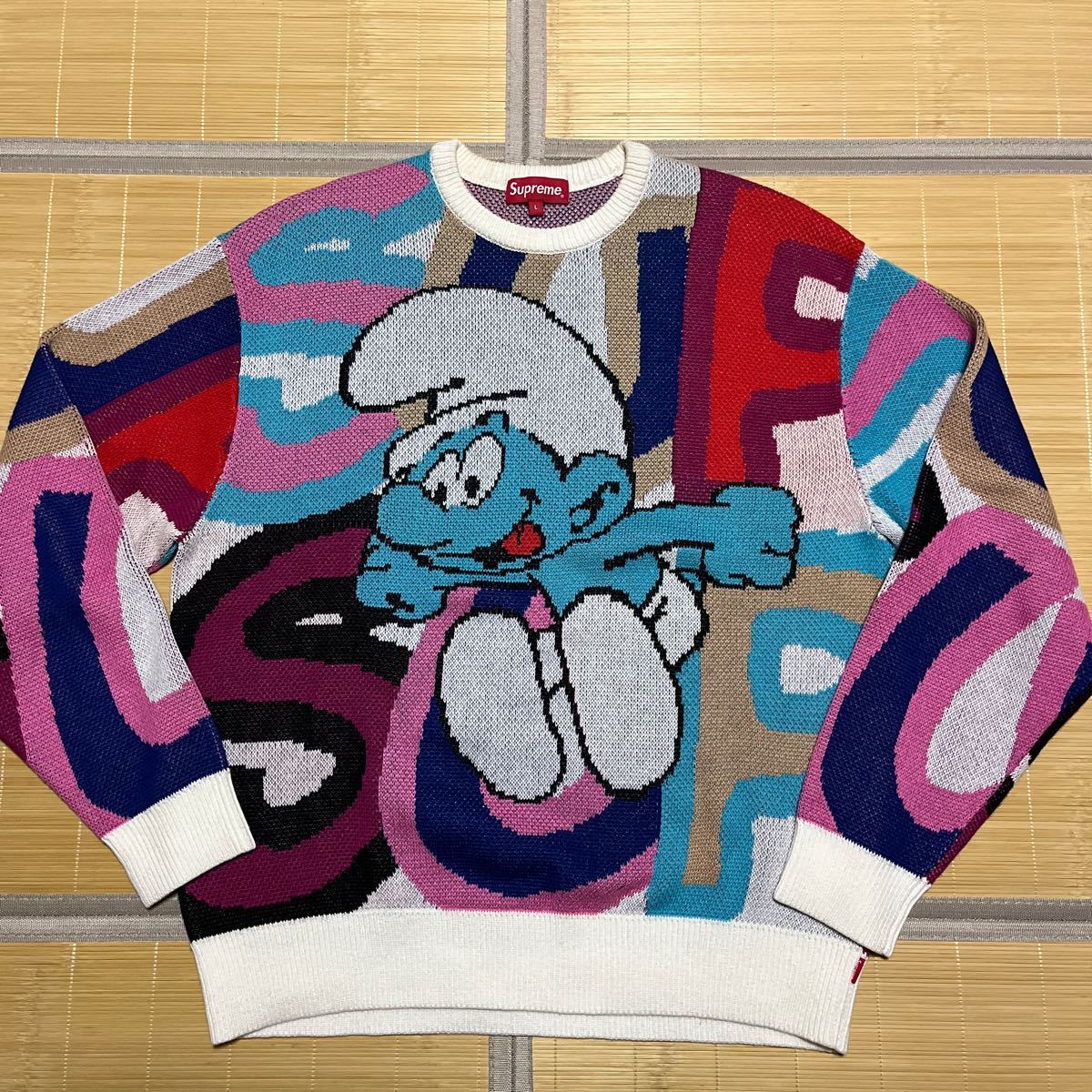 20aw Supreme Smurfs Sweater スマーフ セーター ニット アニメ L 