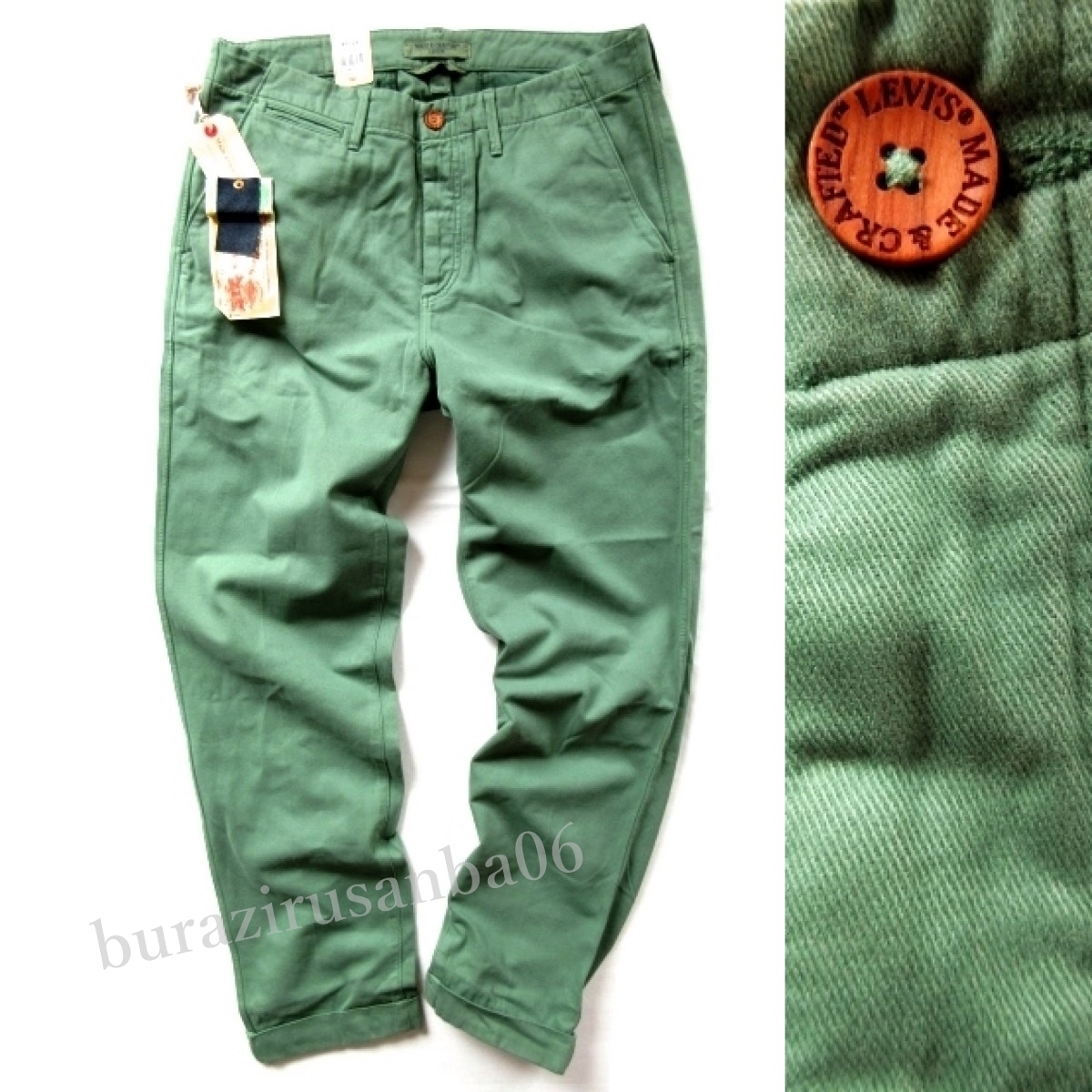 W32 ウエスト86cm 未使用 リーバイス Levi's Made & Crafted チノパン LMC メイドアンドクラフテッド ドリルチノ アロエグリーン 051360027