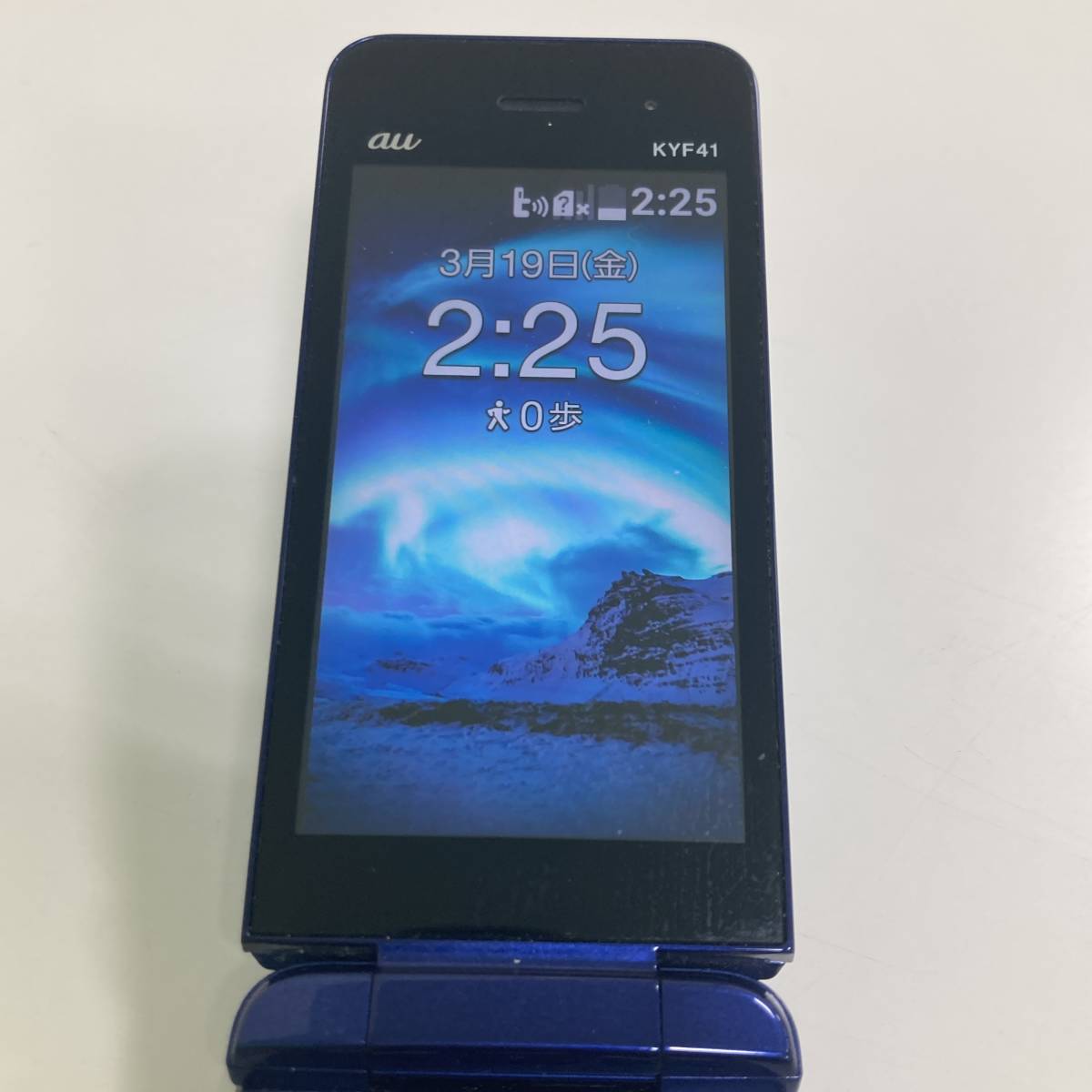 KYOCERA 折りたたみ携帯電話 本体 ブルー au KYF41 au KYF41