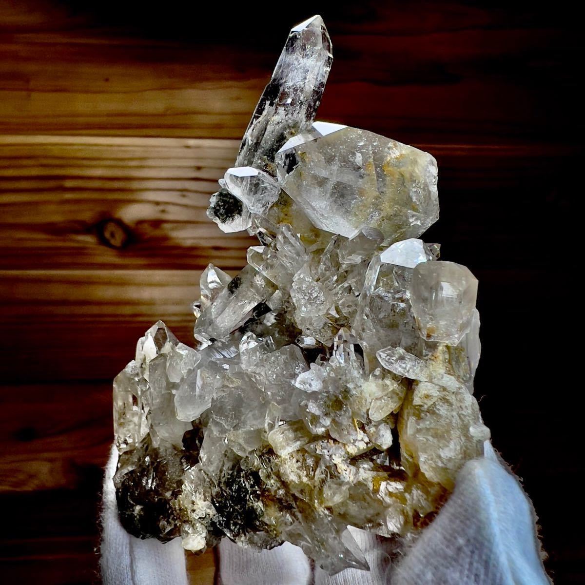 ヒマラヤ産 水晶クラスター インド・マニハール産 ヒマラヤ水晶 天然石  