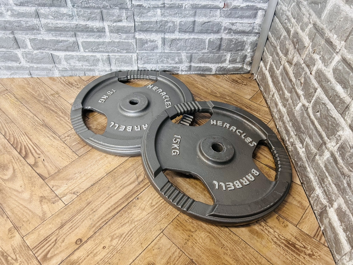 HERACLES バーベルプレート 15Kg×2/計30Kg 穴径28mm 筋トレ 「16232」