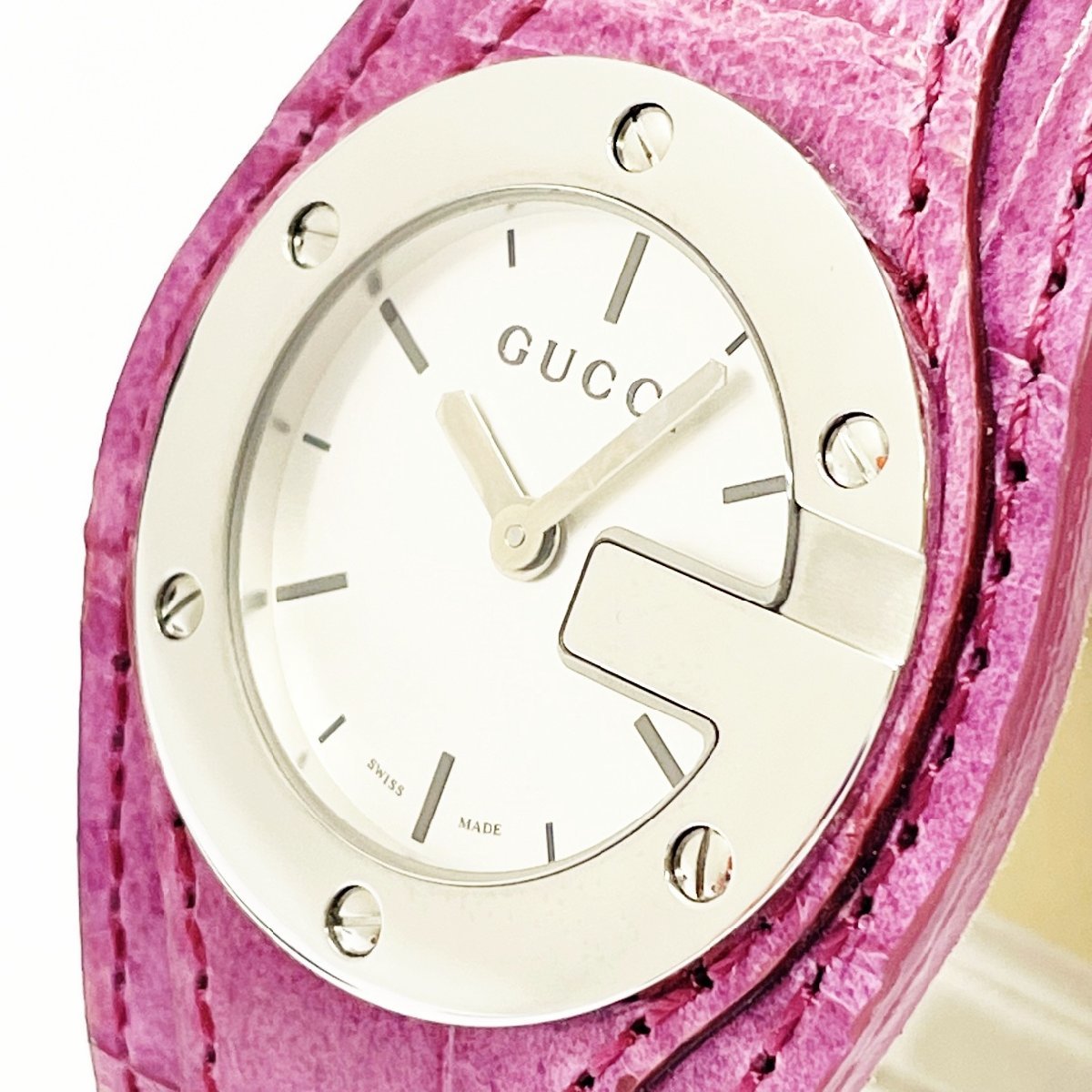 1円スタート】【箱付き】GUCCI グッチ 104 Gバンデュー SS×レザー