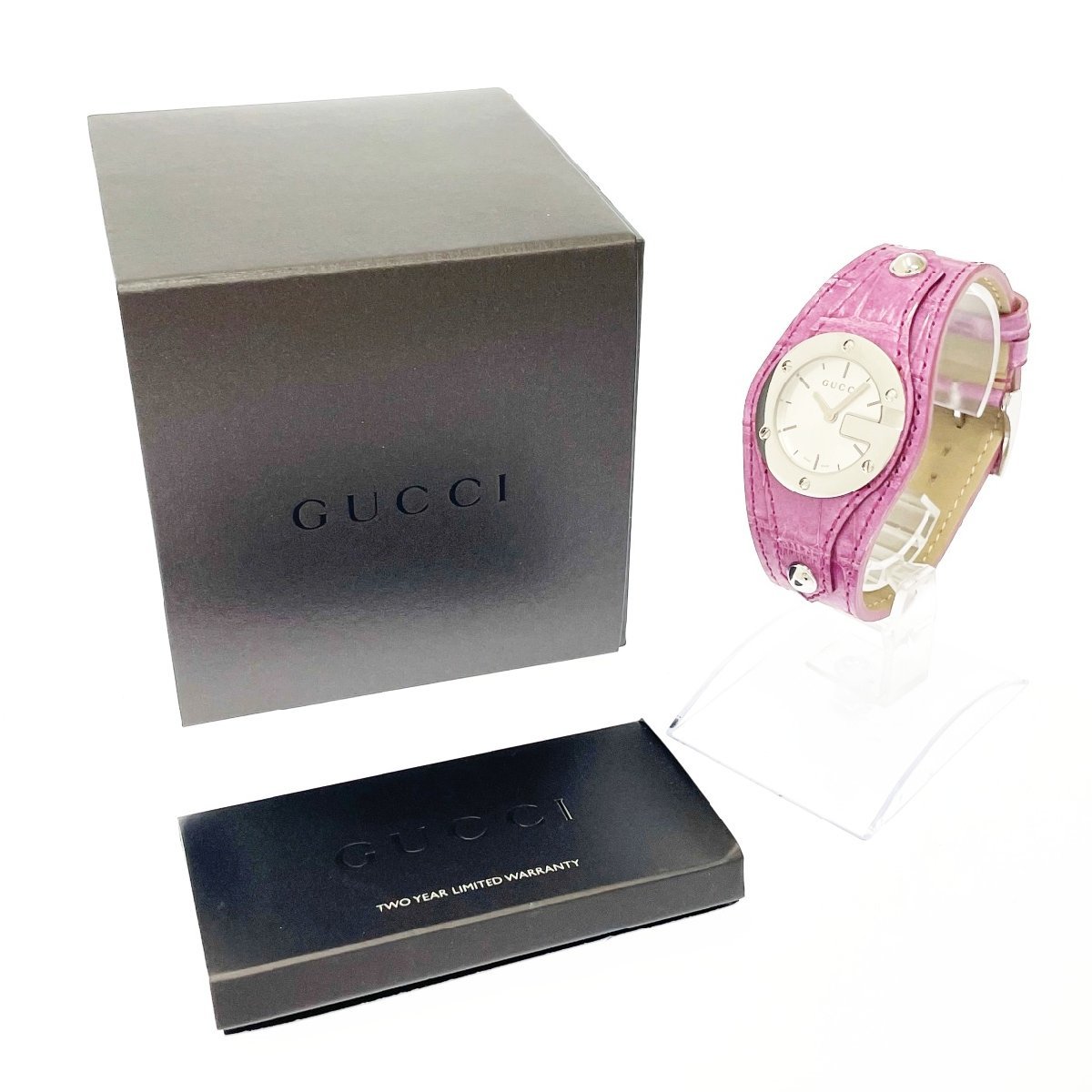 1円スタート】【箱付き】GUCCI グッチ 104 Gバンデュー SS×レザー