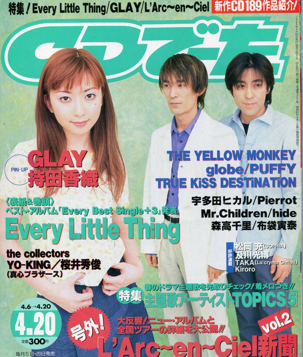 絶版／ CDでーた 1999☆持田香織 Every Little Thing イエローモンキー