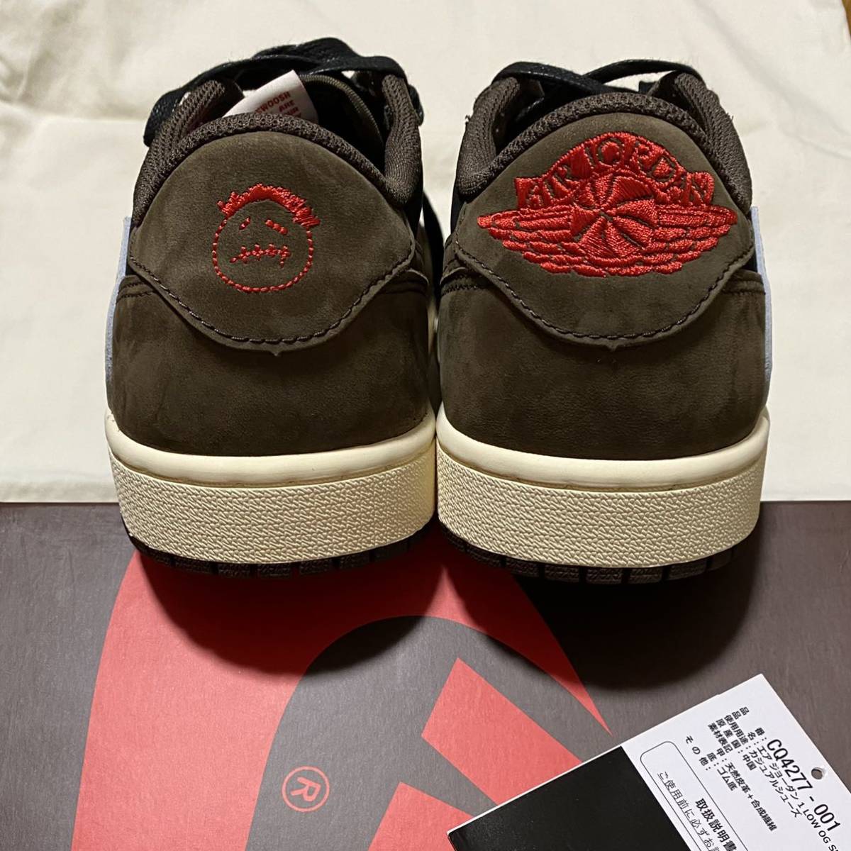 Travis Scott × Nike Air Jordan 1 Low OG SP US9 27cm ダークモカ 