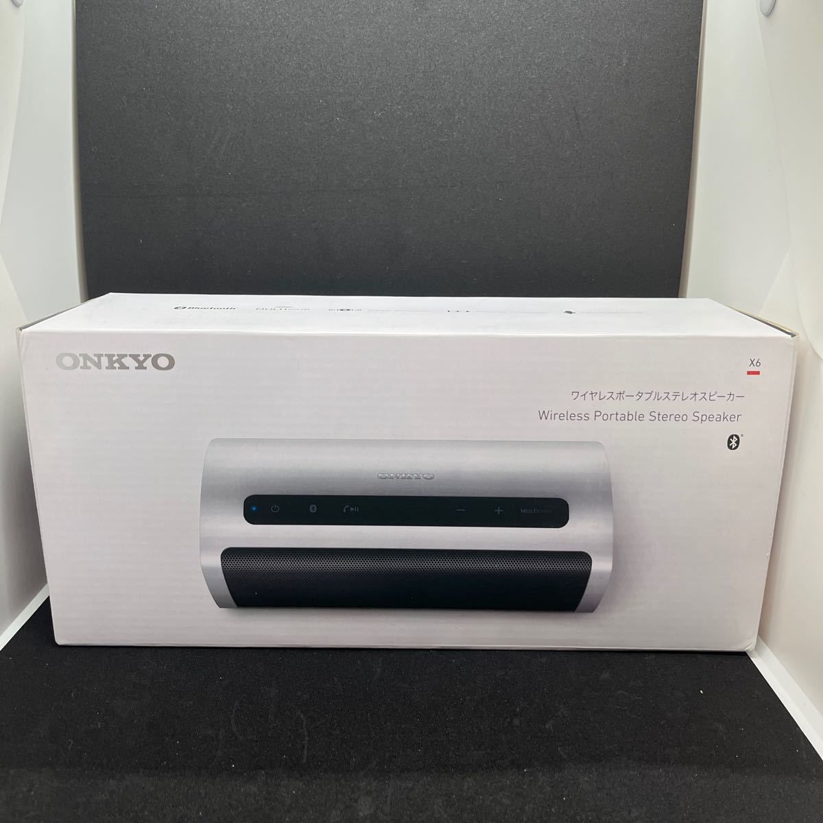 動作確認済 Onkyo ワイヤレスポータブルステレオスピーカー X6 （シルバー）Bluetooth