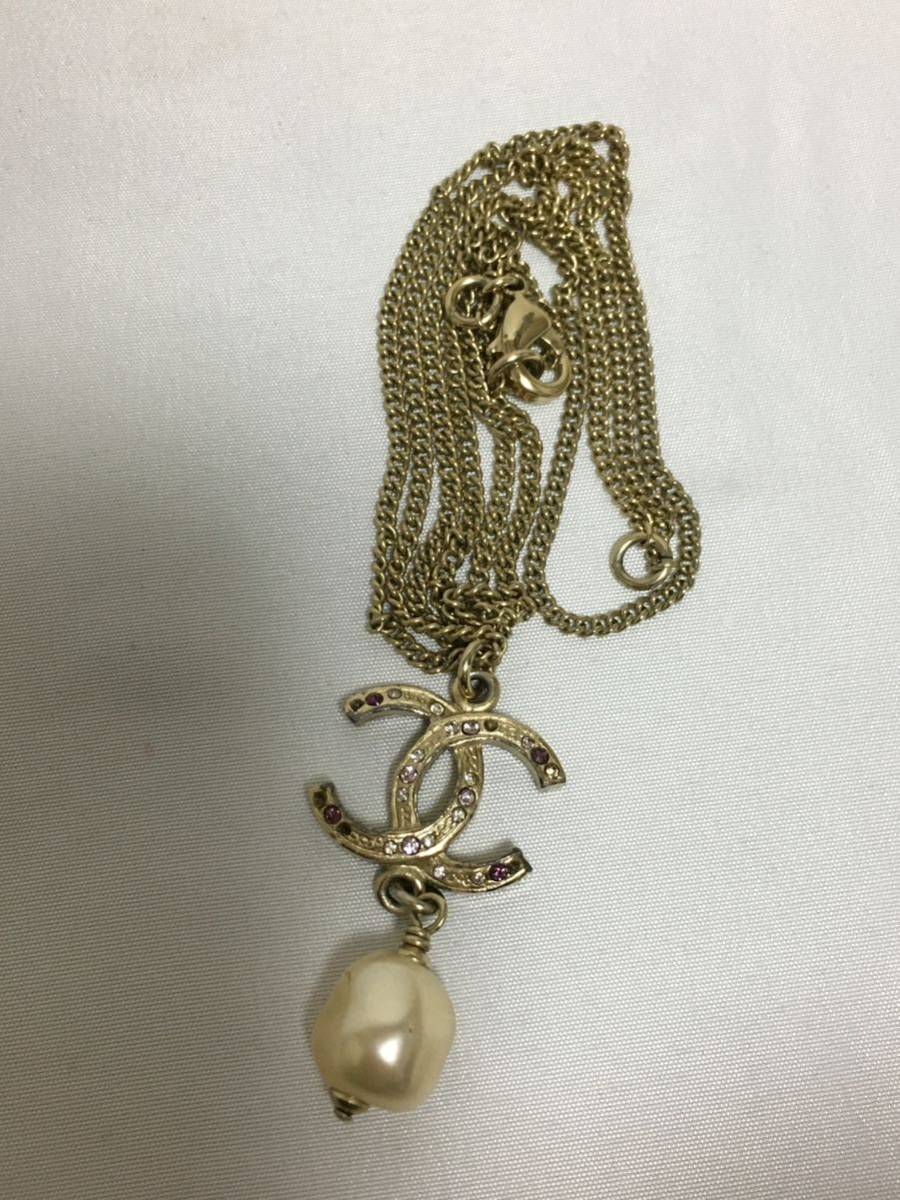 シャネル ヴィンテージ ココマーク ラインストーン ネックレス CHANEL