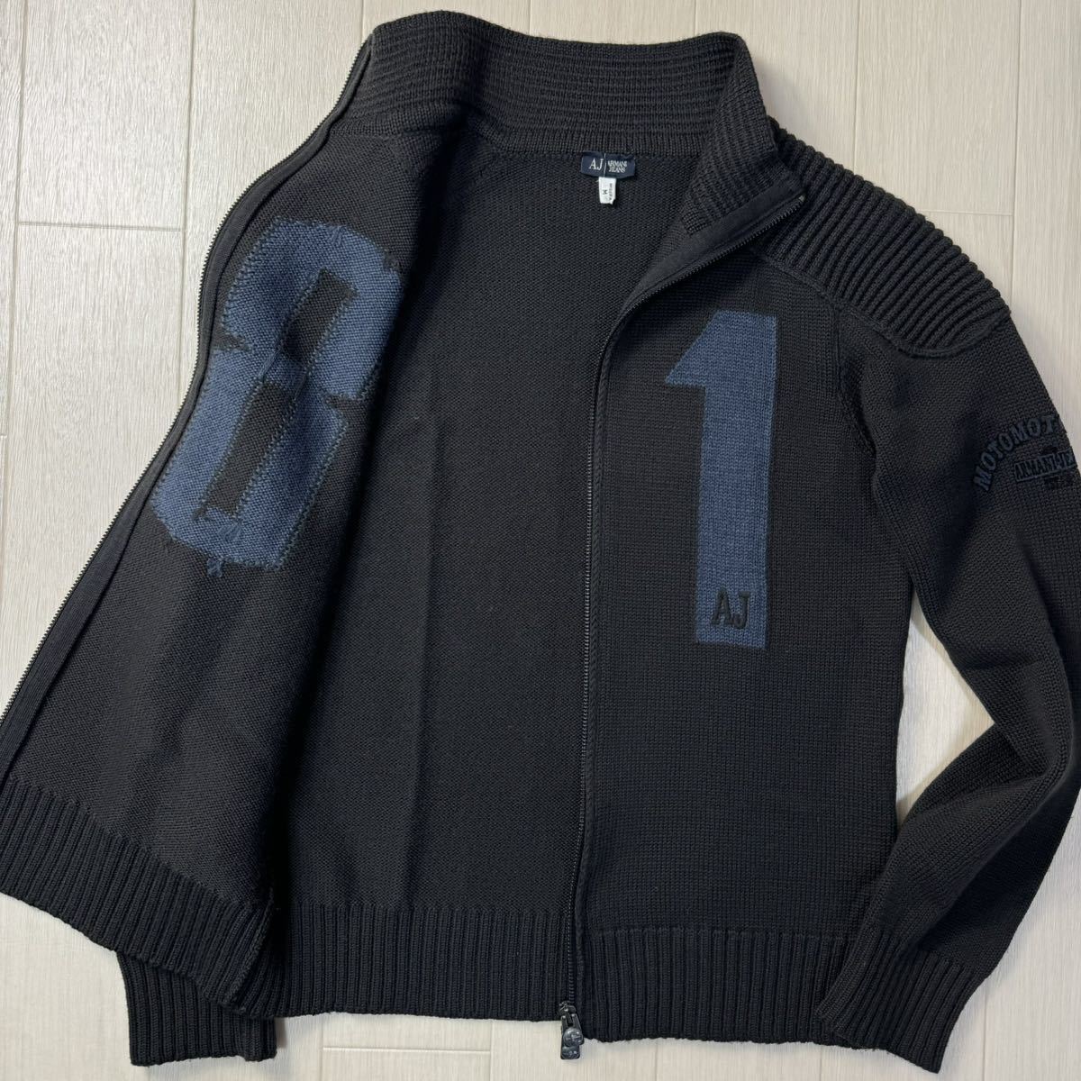 ARMANI◎新品タグ付 圧倒的高級感 クロコ 総柄 フーデットコート 希少 