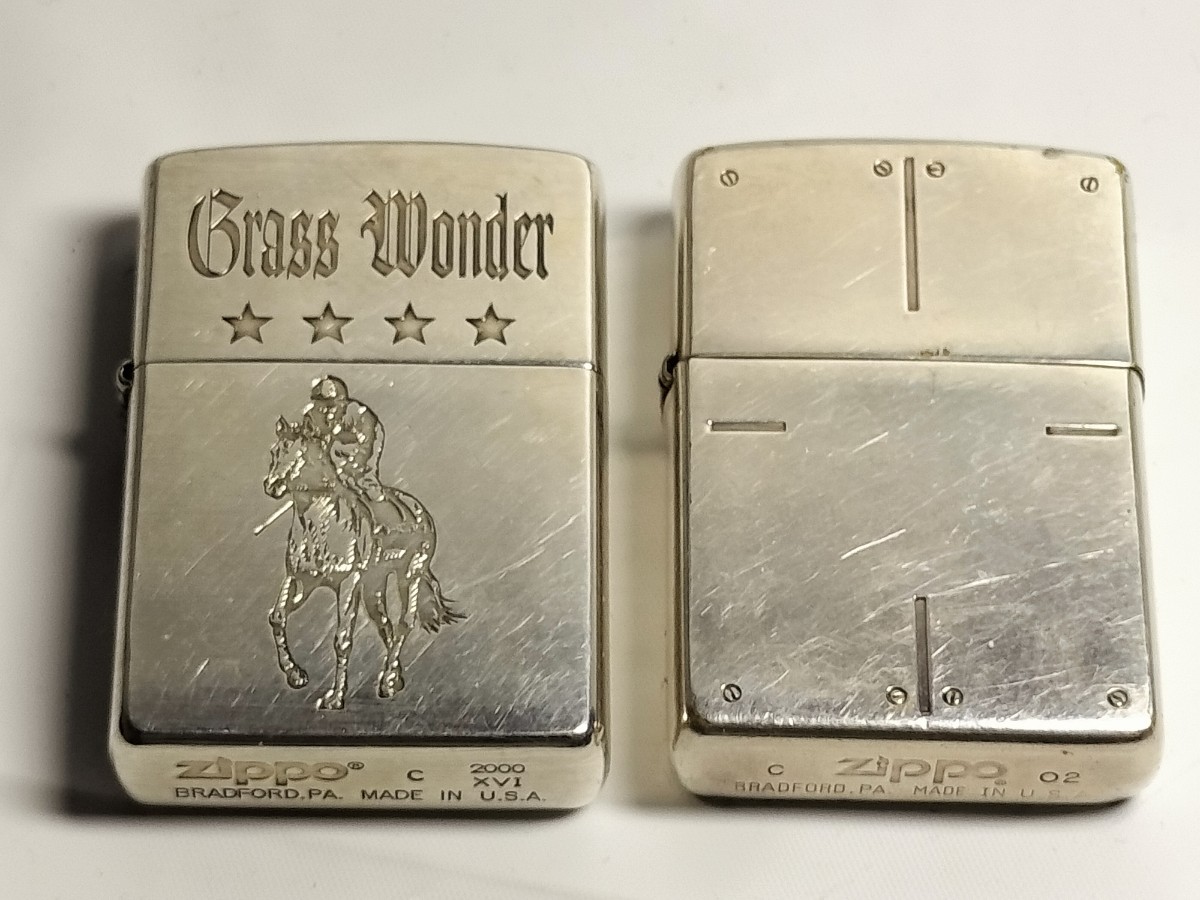 ZIPPO 2個 競走馬グラスワンダー他 オイルライター ジッポ