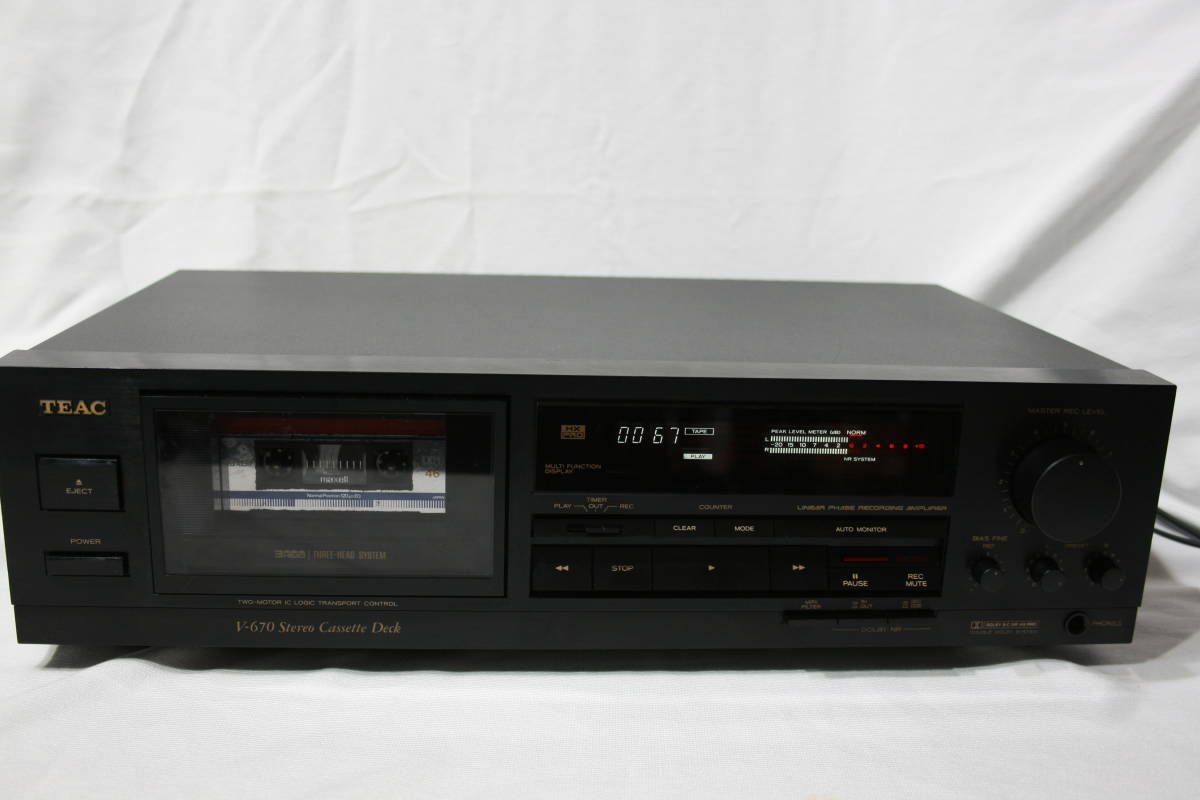 TEAC V-670 カセットデッキ　3ヘッド　動作OK 動作品】TEAC V-670 カセットデッキ／3ヘッド