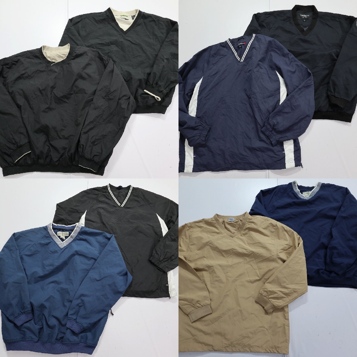◎ナイロンプルオーバージャケット set 無地系 シンプル 他 (メンズL) 8枚セット まとめ売り 古着卸 1円スタート JA4-4 MQ5212