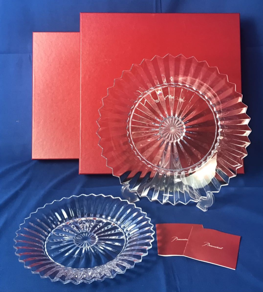 バカラBaccaratミルニュイプレート12cm 未使用箱袋冊子付クリスタル