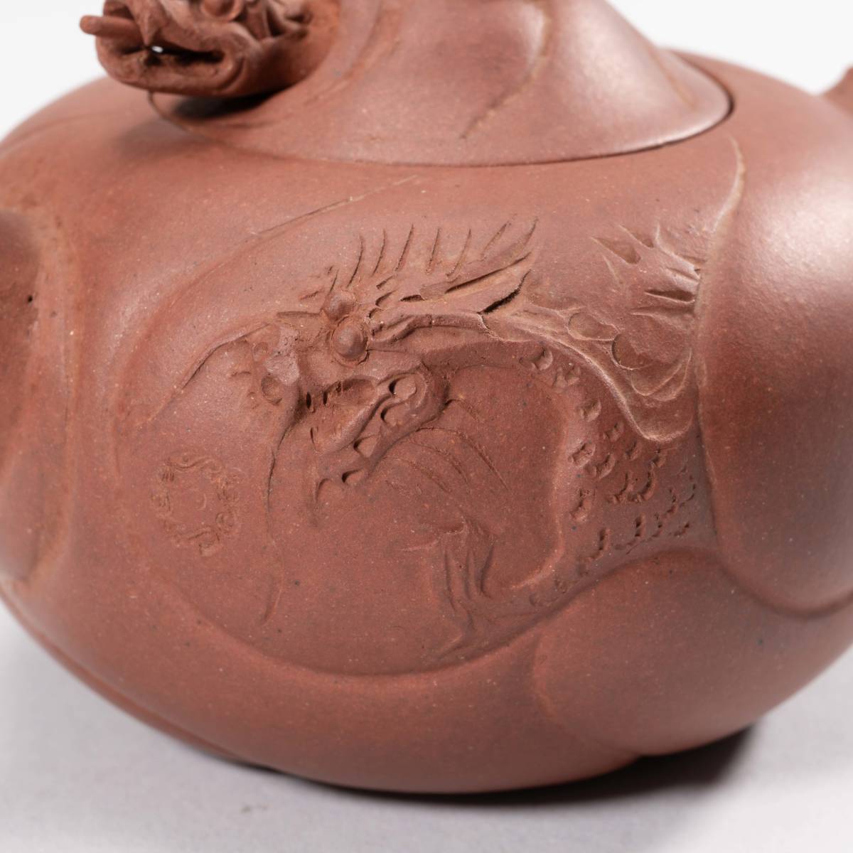 中国美術 在銘 刻龍紋 朱泥壺 茶碗 紫砂 急須 煎茶道具 茶道具