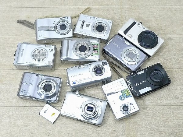 ▲601402*12▲Xacti/SONY/Cyber-shot/Nikon/COOLPIX/CASIO/カシオEXILIM/他コンパクトデジタルカメラ11点・コンデジデジカメ