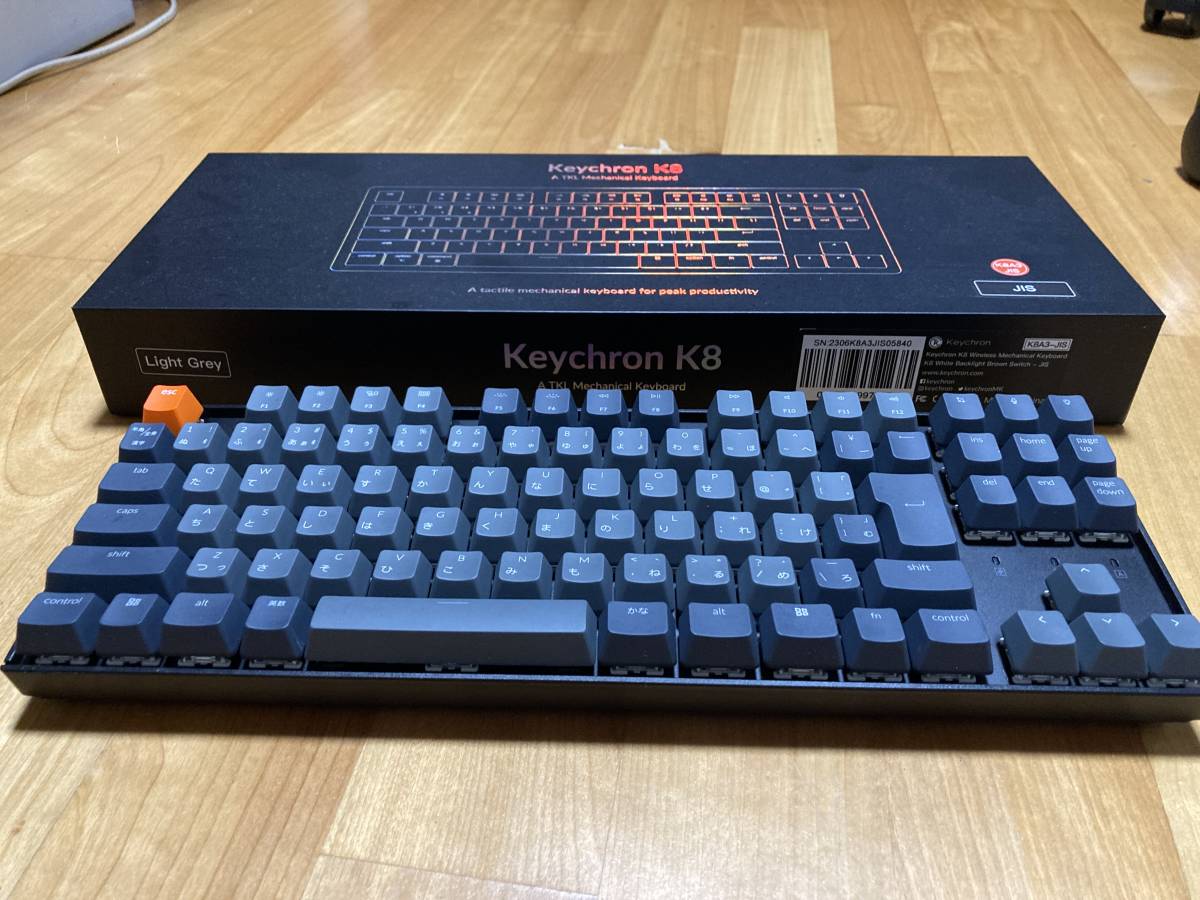 Keychron K8 ワイヤレス メカニカル キーボード White LED K8A3-JIS