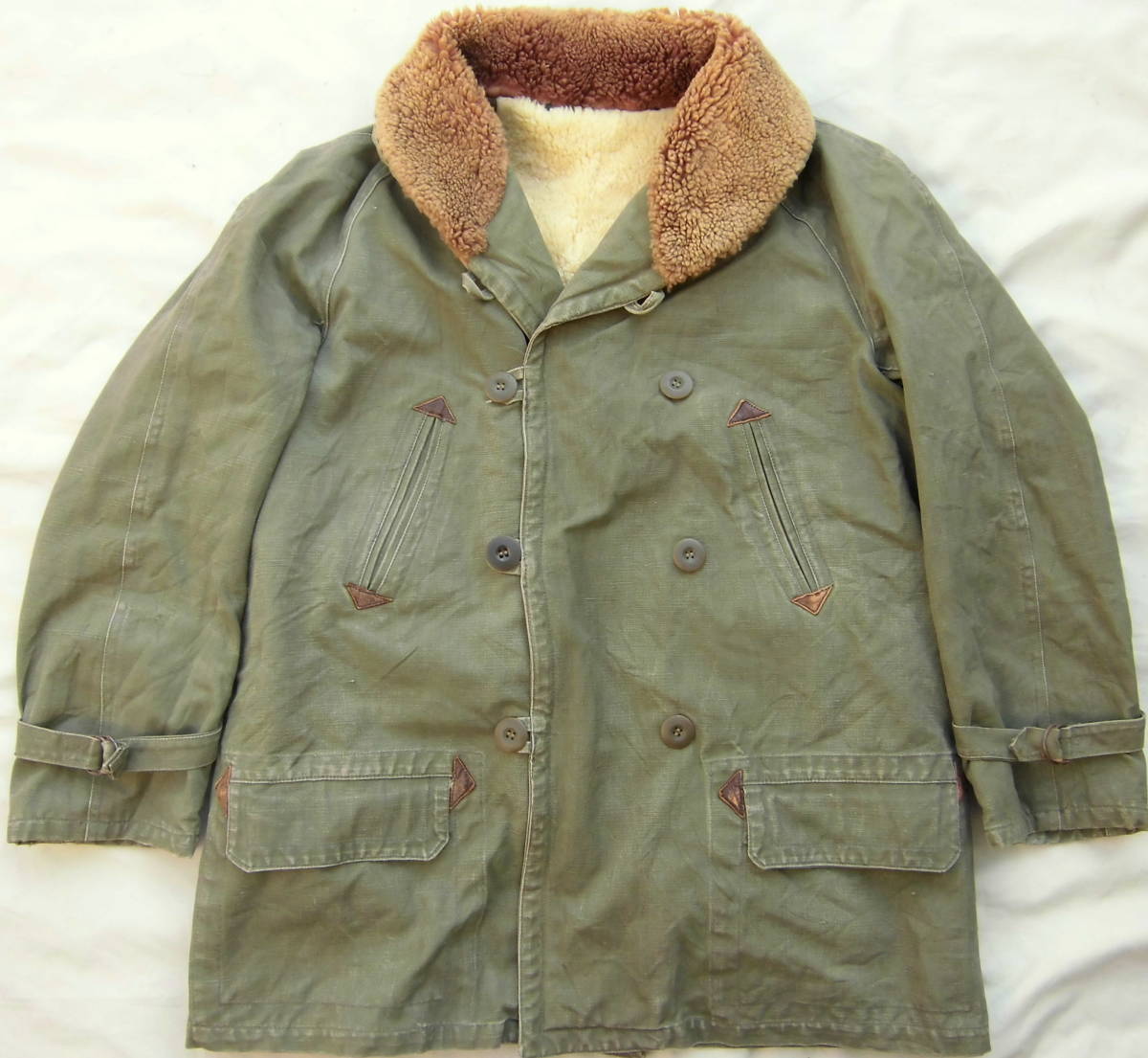 希少30～40年代米軍ムートンデッキコート