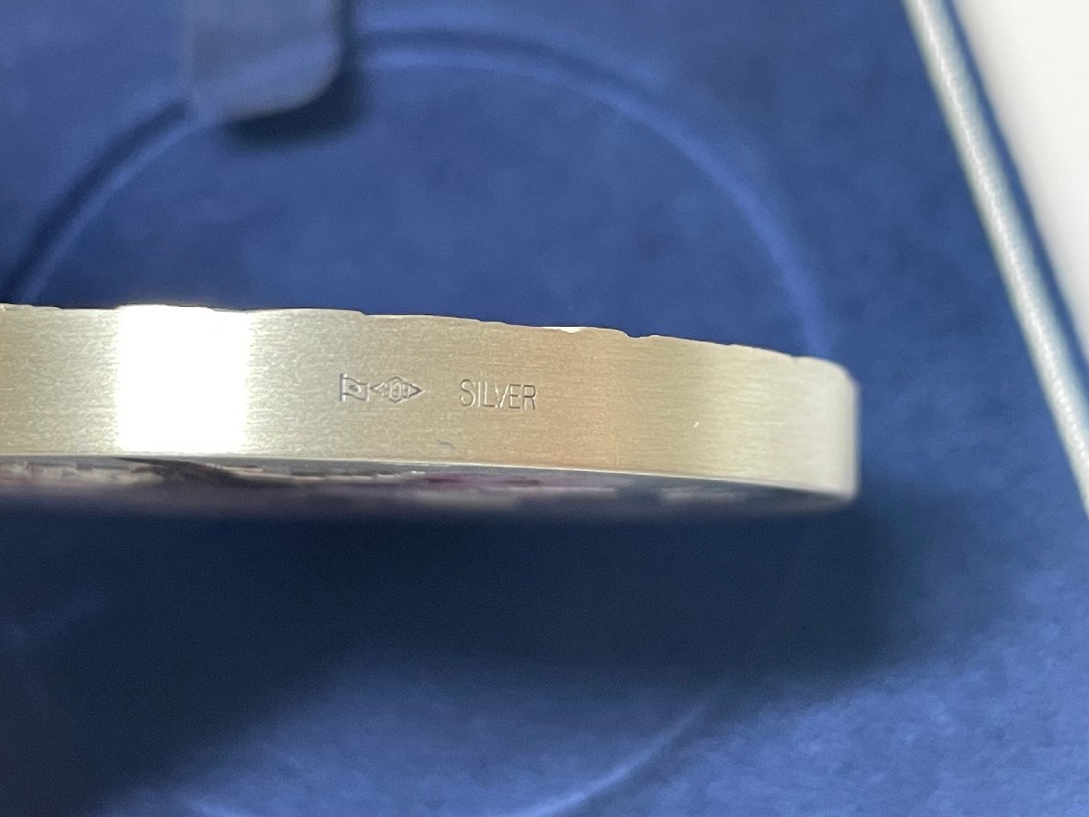 三越製 南鐐 菓子器 寿紋 ヤンポ 純銀刻印 香合 在銘 共箱 煎茶道具 約 