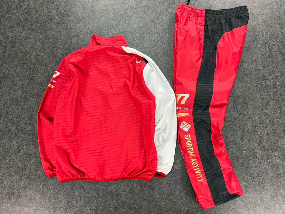 爆買い，格安 Wl257 正規品 ASICS アシックス A77 ランニングウェア ウィンドブレーカー ジャージ セットアップ 上下 メンズ L XAW701