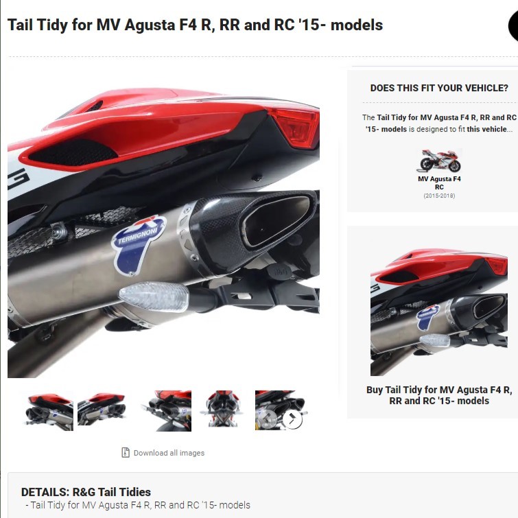40%OFF☆R&G TailTidy フェンダーレスキット MV AGUSTA MVアグスタ F4R