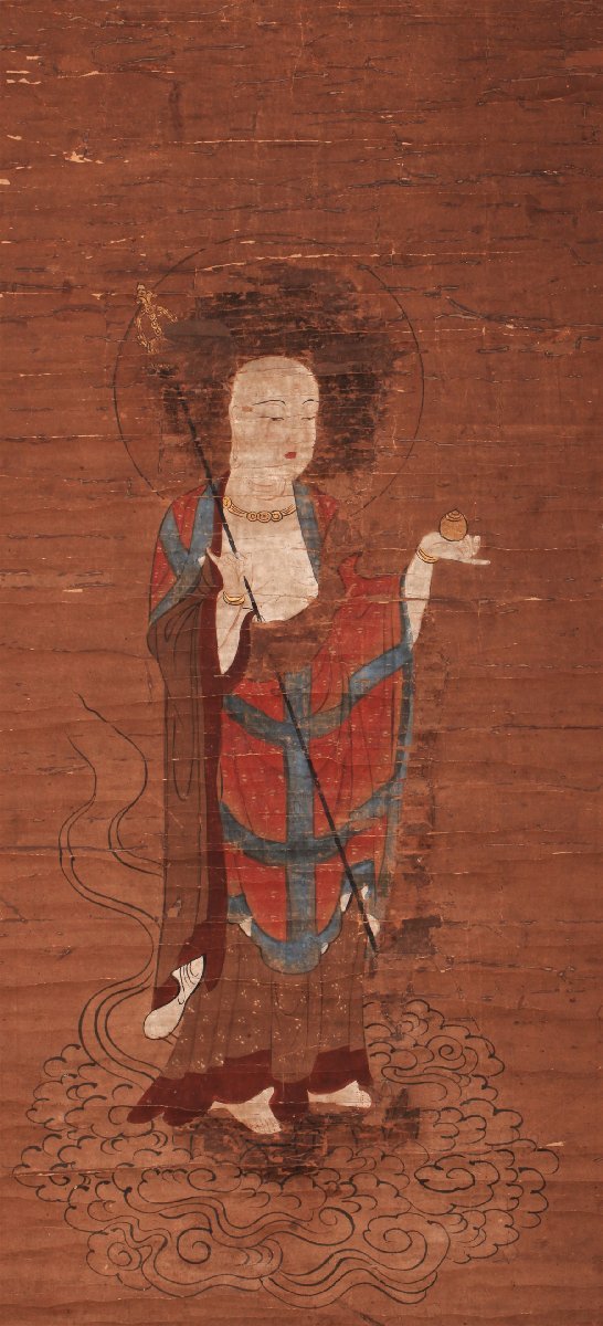 無盡蔵】【模写】掛軸「江戸時代 地蔵尊 」仏画 仏教美術 地蔵菩薩 十