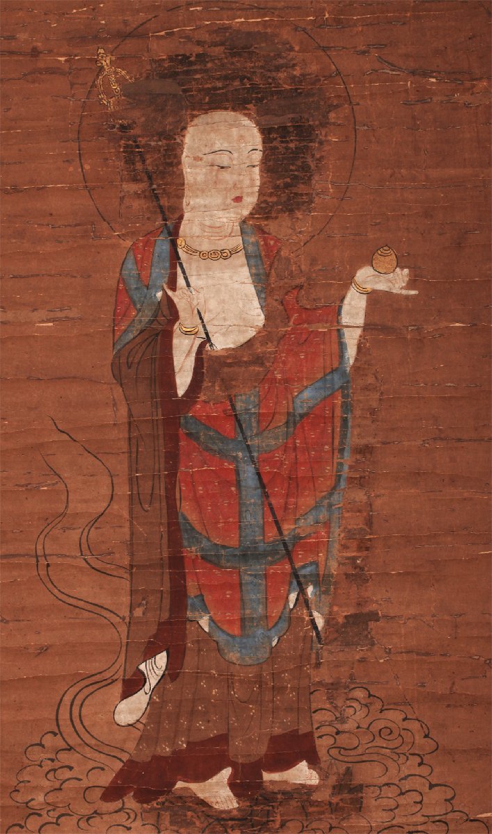 無盡蔵】【模写】掛軸「江戸時代 地蔵尊 」仏画 仏教美術 地蔵菩薩 十