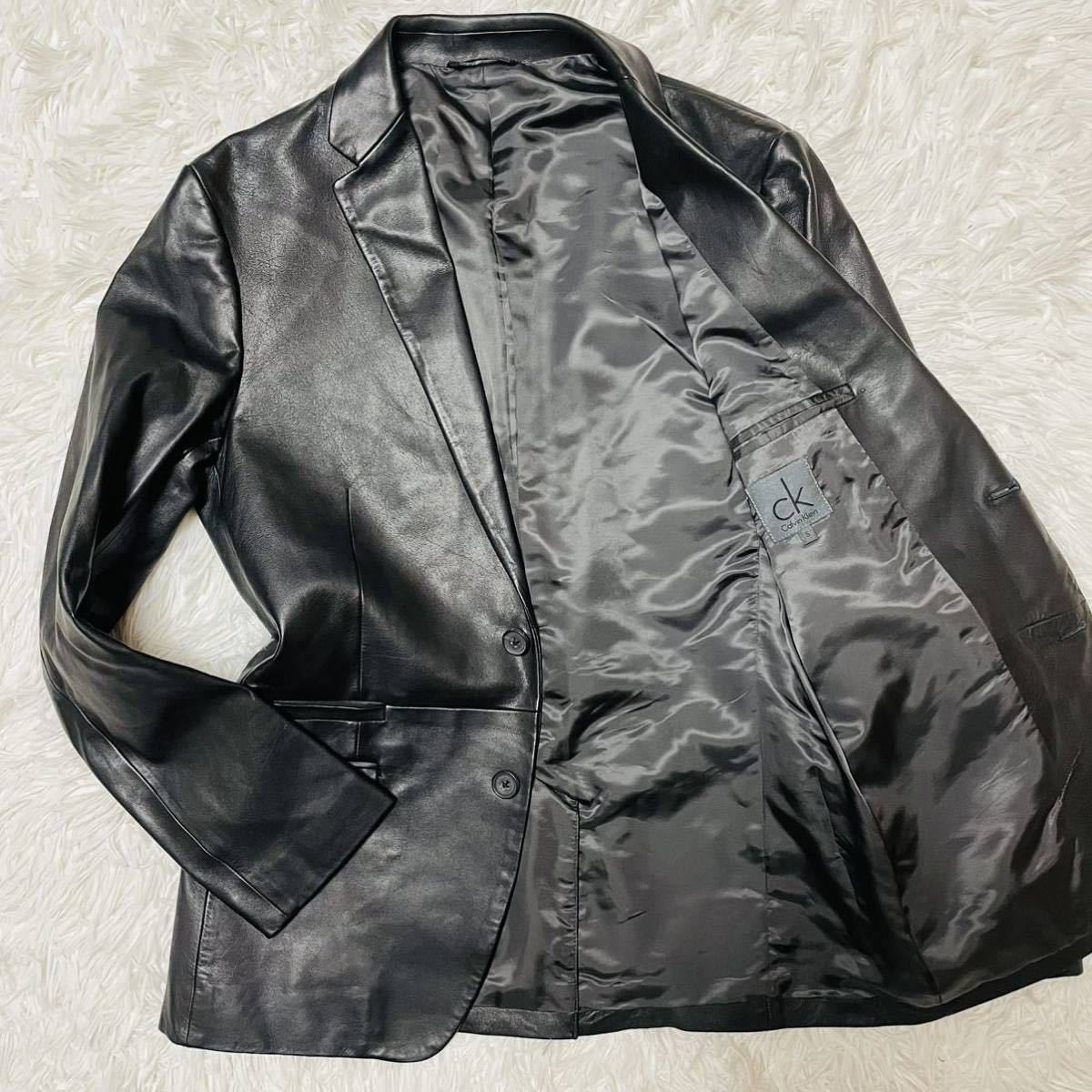 ✨高級✨美品 レザジャケット テーラードジャケット ブラック 羊革 