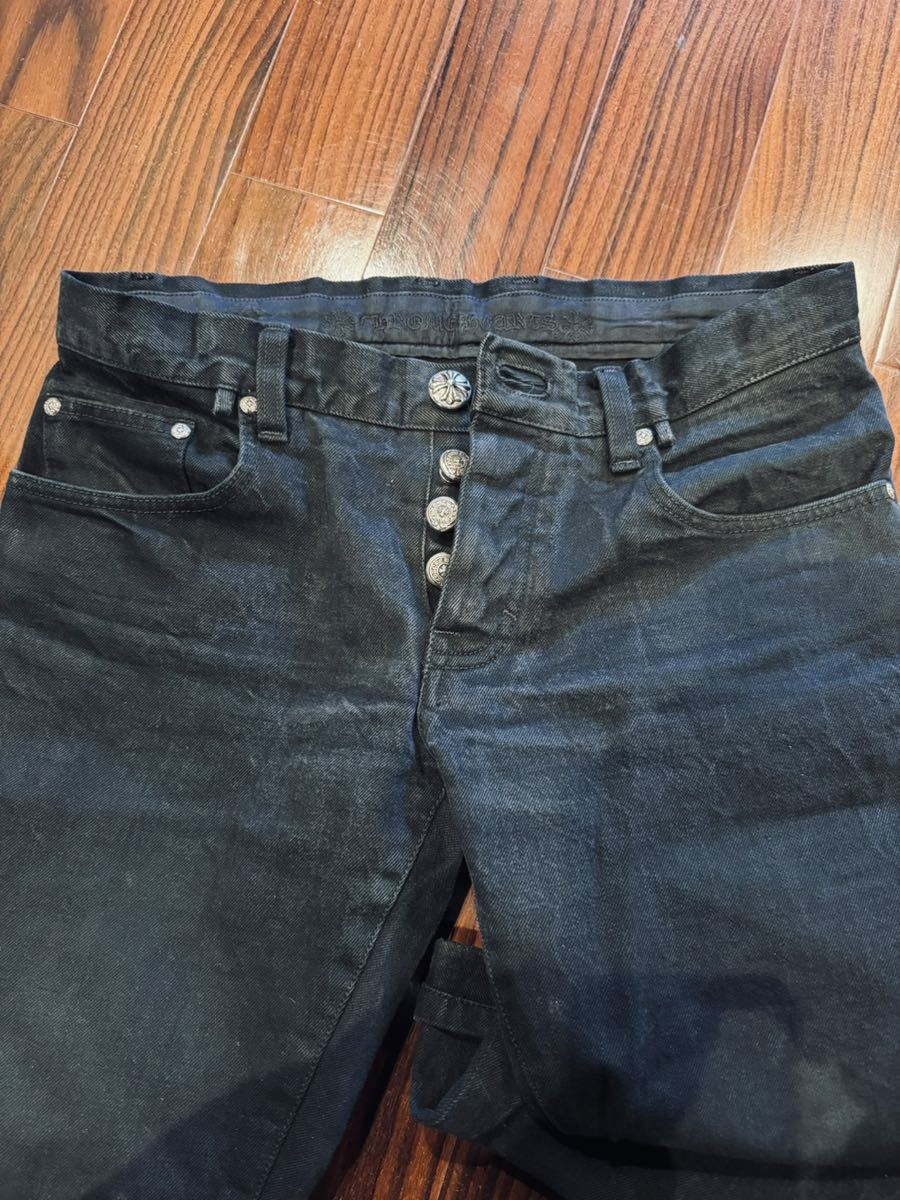 稀極上】chrome hearts ブラック デニム 32 USA製 クロムハーツ levi