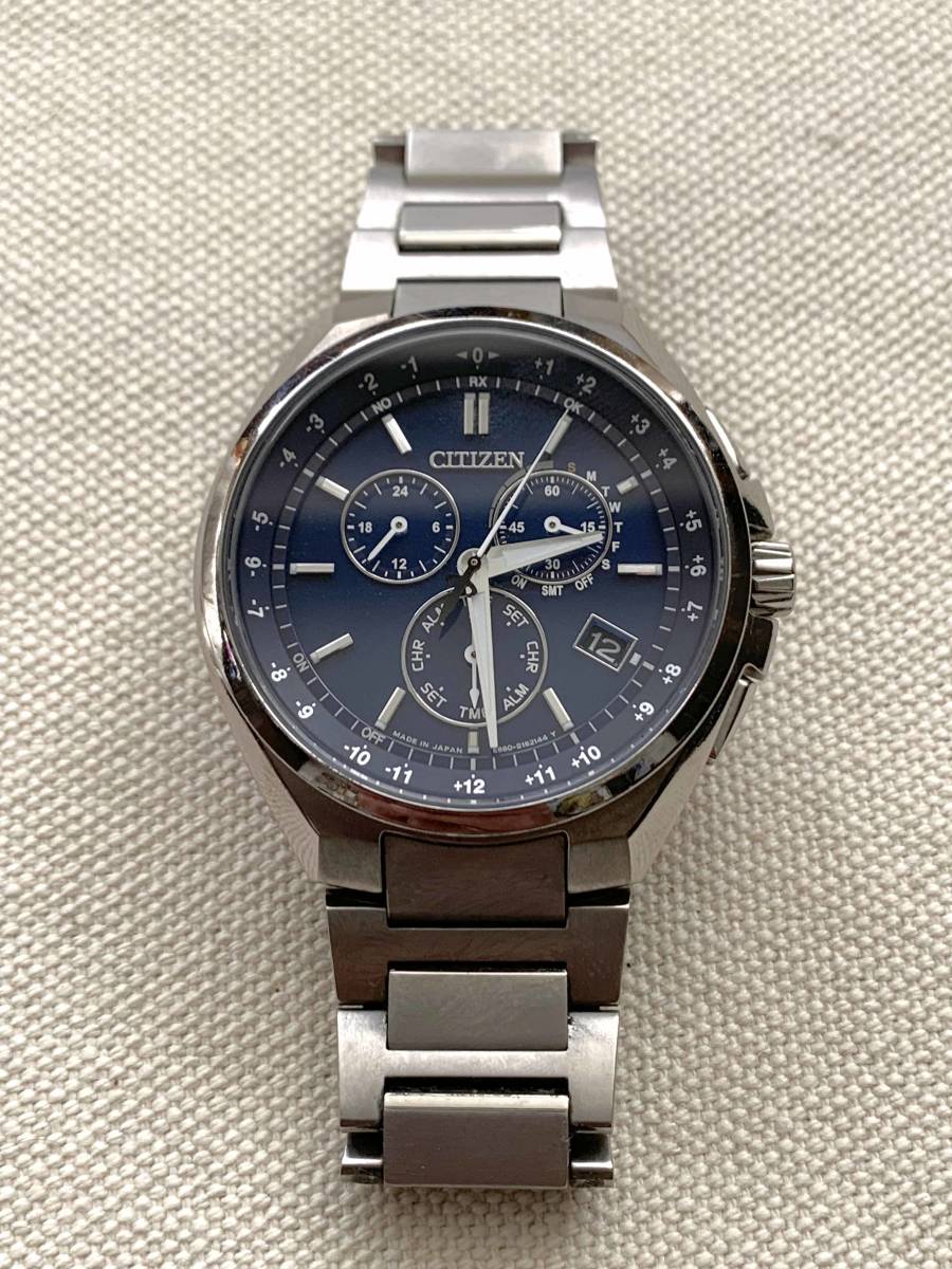 動作品 CITIZEN シチズン アテッサ エコドライブ E660-S118298 クロノ 