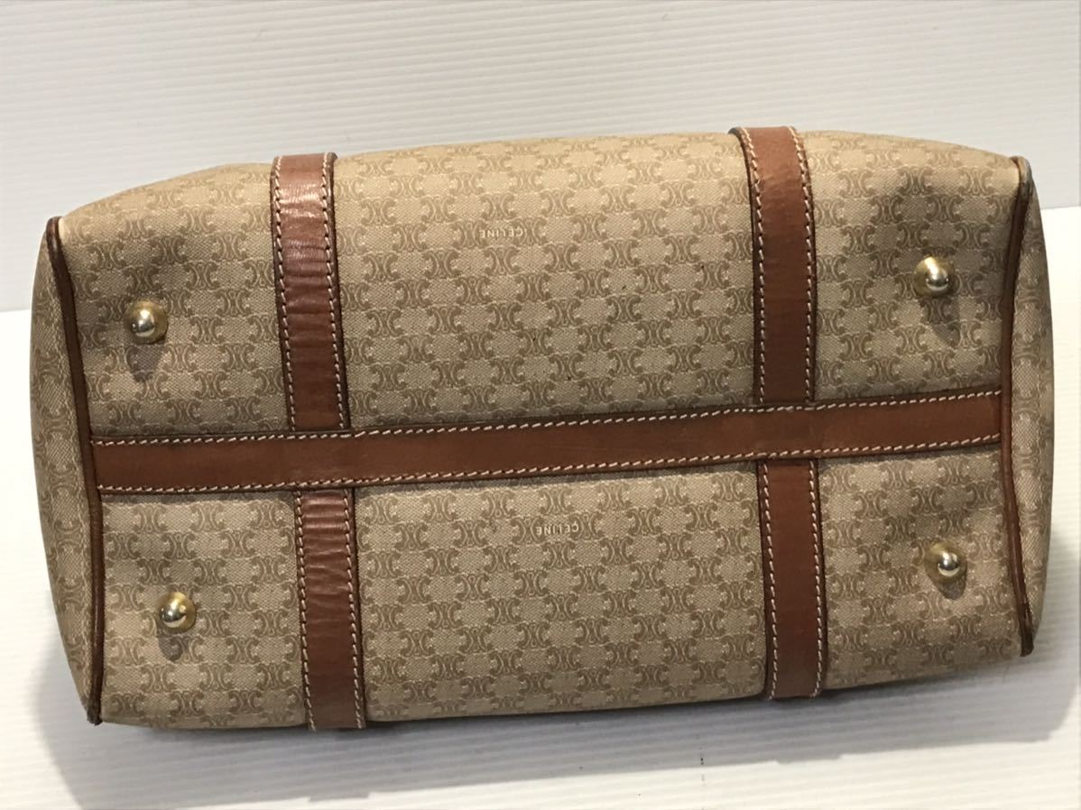 美品セリーヌVINTAGミニボストンバッグ　M14 希少 美品 VINTAGE CELINE マカダム柄 ミニボストンバッグM14
