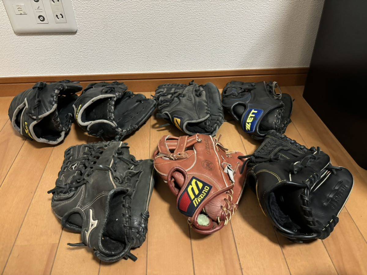 MIZUNO ZETTゼットミズノ ソフトボールグローブ 7個セット 野球 軟式