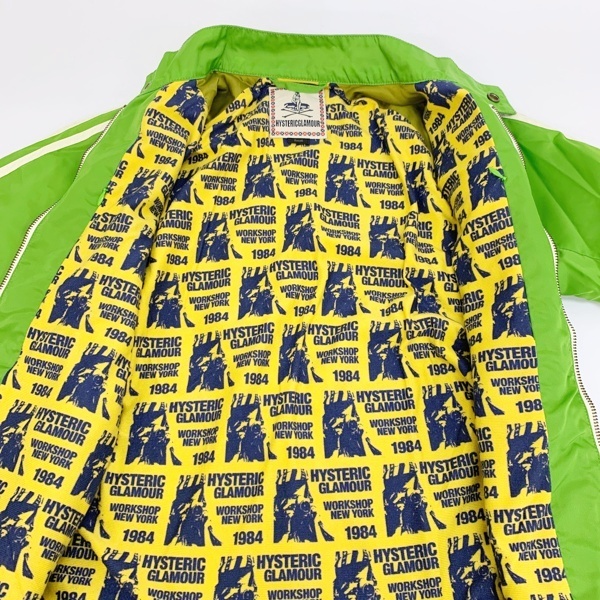 ワッペンナイロンジャケットHYSTERIC GLAMOUR(ヒステリックグラマー ヒステリックグラマー レーシングジャケット ワッペン付き ナイロン 袖