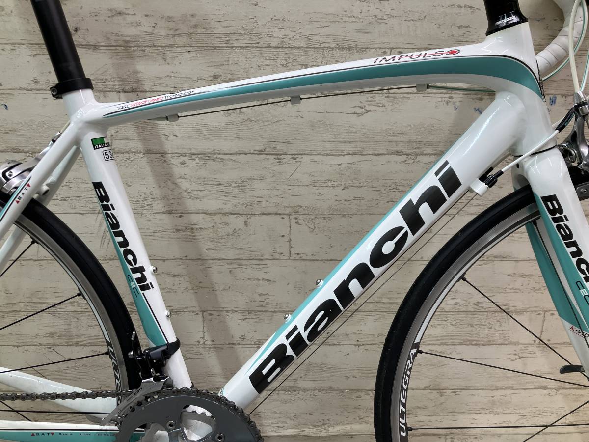 1円スタート売り切り!! BIANCHI IMPULSO ULTEGRA 105 TIAGRA size:53 2 