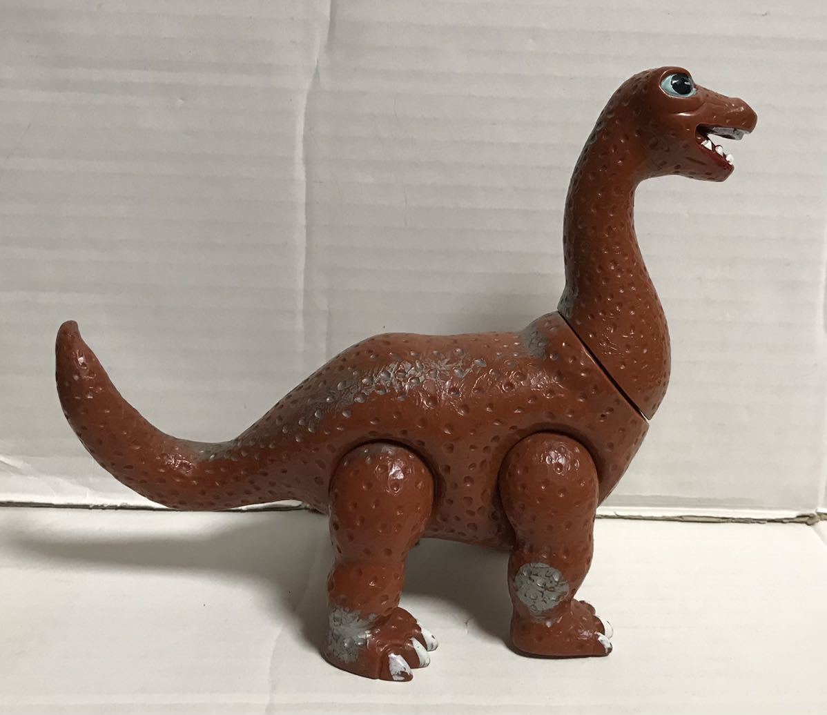 当時物 野村トーイ 怪獣王子 ネッシー ソフビ 人形 茶色成型 シルバー