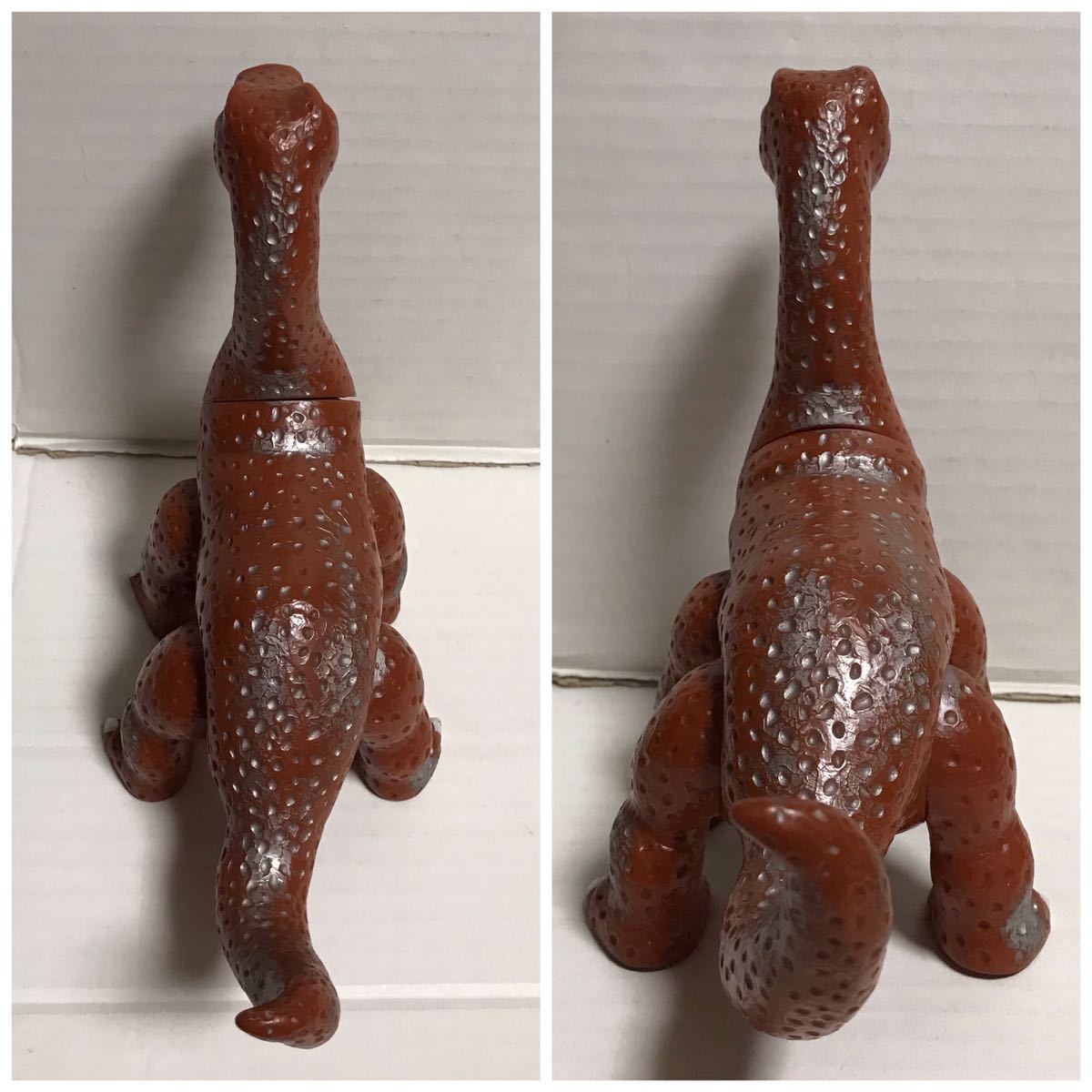 当時物 野村トーイ 怪獣王子 ネッシー ソフビ 人形 茶色成型 シルバー
