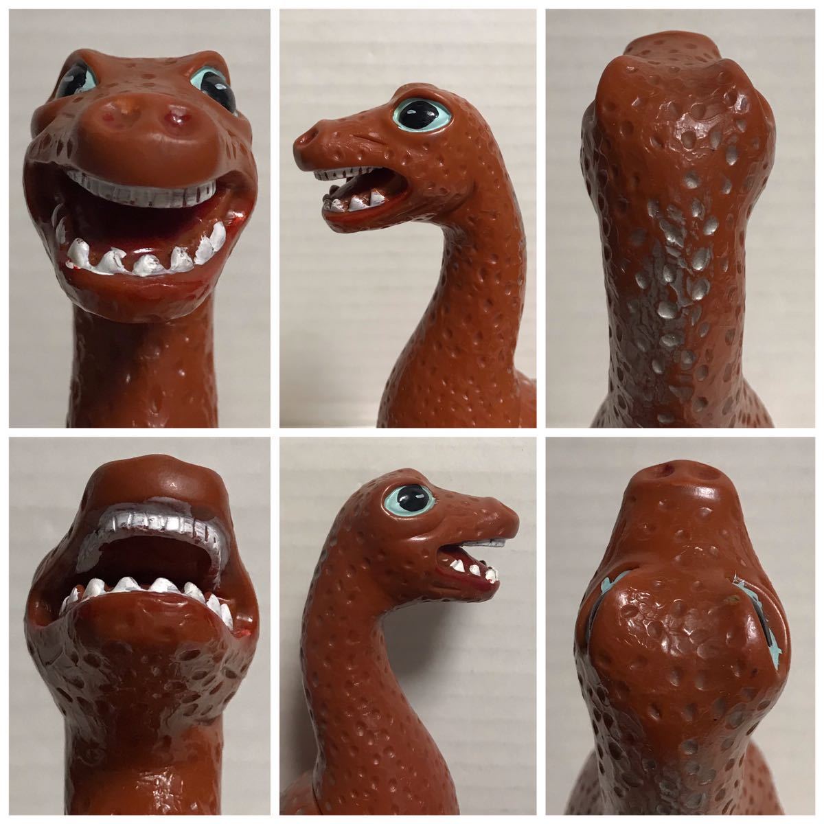 当時物 野村トーイ 怪獣王子 ネッシー ソフビ 人形 茶色成型 シルバー
