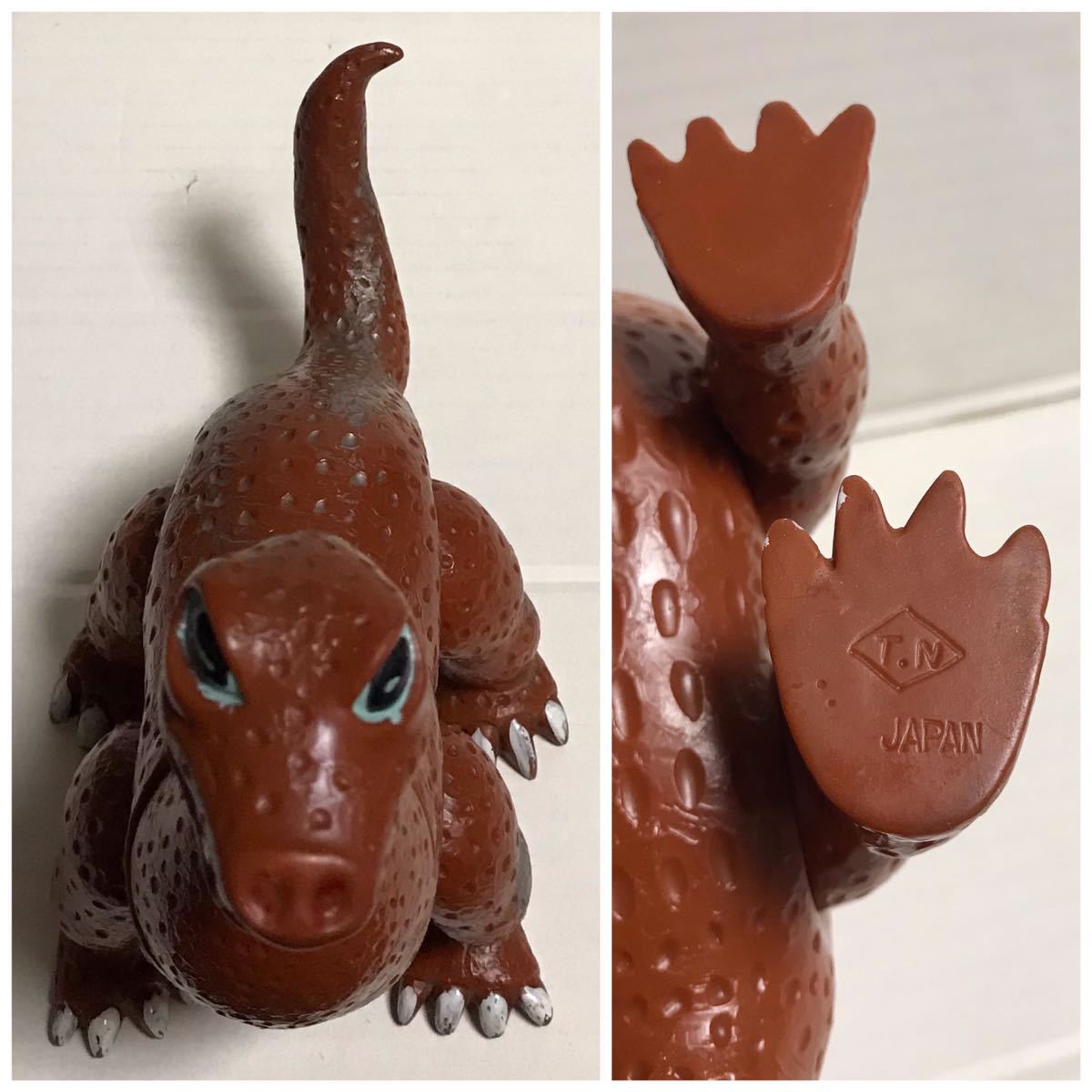 当時物 野村トーイ 怪獣王子 ネッシー ソフビ 人形 茶色成型 シルバー