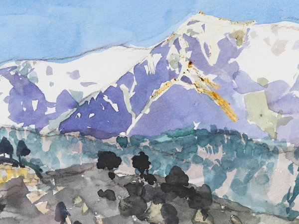 流】赤石文雄 水彩画 肉筆 風景画 KT788(自然、風景画)｜売買された