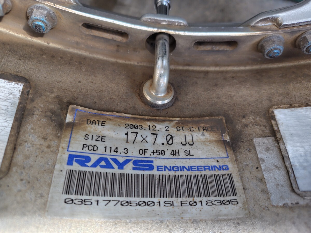 超希少　RAYS volkracing Gt-C face-1 17×7jj ＋50 pcd114.3 4H BRIDGESTONE POTENZA s001 215/45R17 ４本セット_10