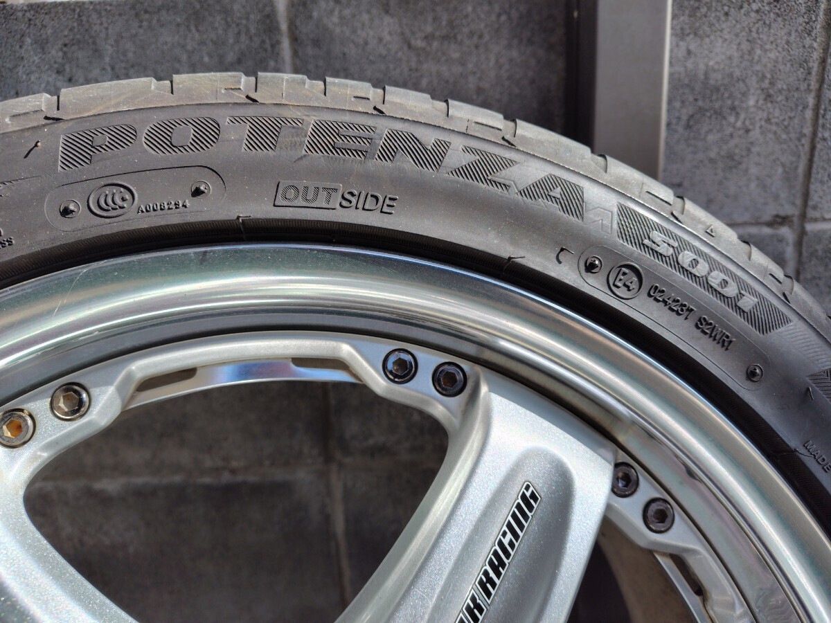 超希少　RAYS volkracing Gt-C face-1 17×7jj ＋50 pcd114.3 4H BRIDGESTONE POTENZA s001 215/45R17 ４本セット_2