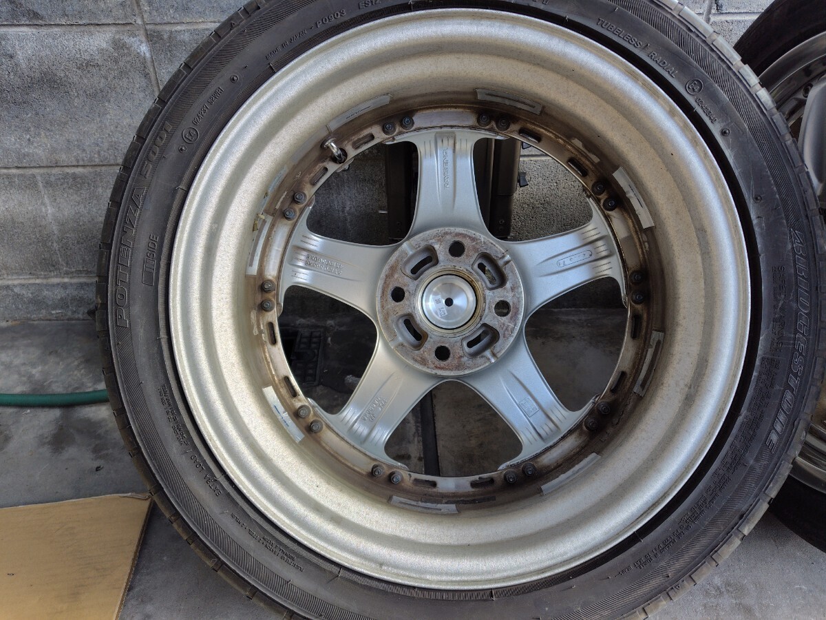超希少　RAYS volkracing Gt-C face-1 17×7jj ＋50 pcd114.3 4H BRIDGESTONE POTENZA s001 215/45R17 ４本セット_7