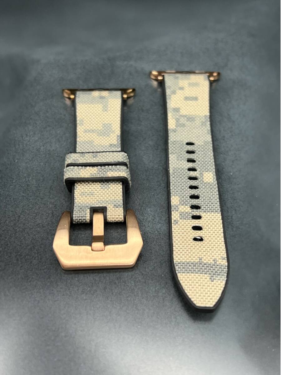 アップルウォッチ TPU ローズクローム ケース キャンバスラバー ベルト 46mm 41mm 45mm 40mm 44mm 38nm 42mm シリーズ9_3