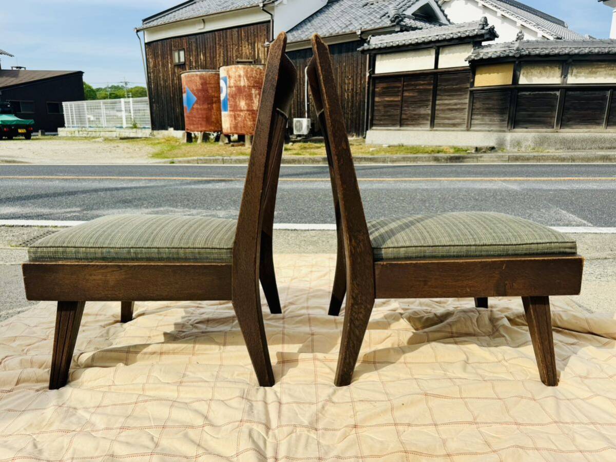 希少/無垢/神戸家具/永田良介商店/椅子 チェア/2脚セット/オーク 楢材